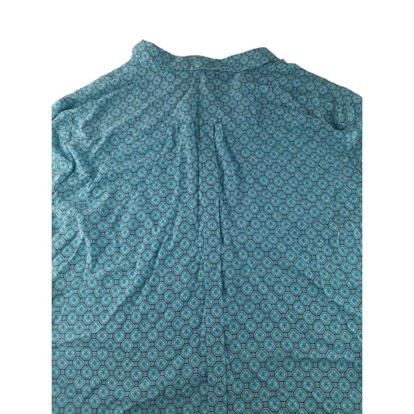 The Limited Women's Blue White Geometric Print Button Down Shirt Long Sleeve 2X - Picture 4 of 16